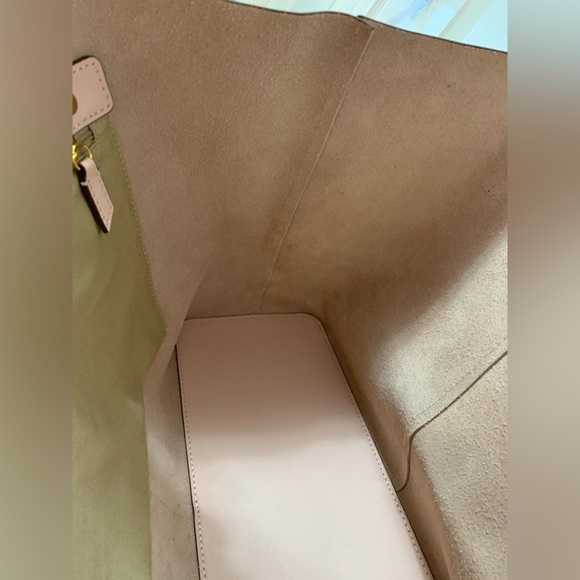 J.Crew Blush Pink Leather Tote & Matching Wallet 100% Genuine Leather - Picture 7 of 16